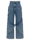 Attico Sky Blue Baggy Jeans With Large Pockets In Blue