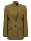 Attico Green Jacket With Asymmetric Closure On The Front In Green