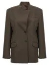 Attico Single-breasted Virgin Wool Blazer