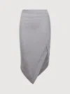 Attico Melange Grey And Beige Midi Skirt