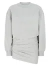 Attico The  Melange Grey Cotton Mini Dress With Embossed Logo In Gray