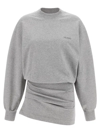 Attico The  Mélange Sweatshirt Dress In Gray