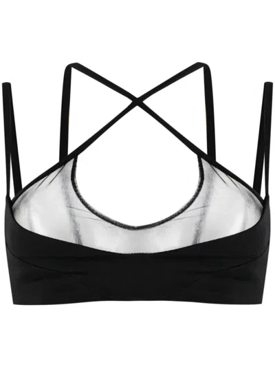 Attico Amos Criss-cross Bralette Top In Black