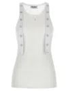 Attico Metal Button Top Tops In White