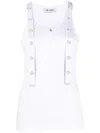 Attico Strap Detail Ribbed Tank Top In White