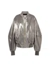Attico Oversized Silver Bomber Jacket