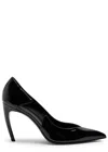 Attico The  Mia 95 Cut-out Patent Leather Pumps In Black