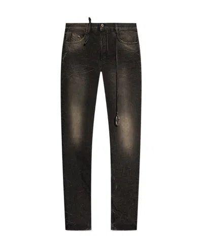 ATTICO THE ATTICO MID-RISE TAPERED-LEG RING-EMBELLISHED JEANS