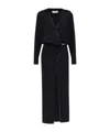 Attico Wrap-front Split Dress In Black