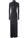Attico Abito Lungo In Crepe Nero Donna In Black