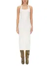 Attico Decorative-buckle Halterneck Dress In White