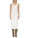 Attico Decorative-buckle Halterneck Dress In White