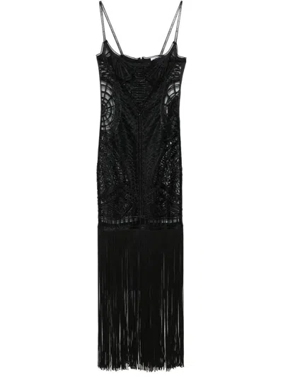 ATTICO THE ATTICO MIDI DRESS WITH EMBROIDERY