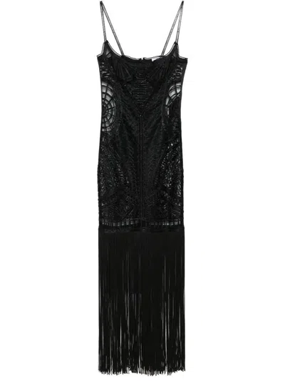 ATTICO THE ATTICO MIDI DRESS WITH EMBROIDERY