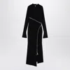 Attico Zip-up Jersey Midi Dress In Black