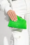Attico Midnight Suede Leather Clutch In Green