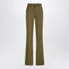 Attico Military Green Wool Gabardine Trousers In Multi