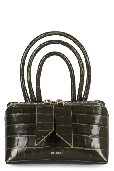 Attico The  Mini Bag Friday In Printed Leather In Green