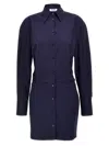 Attico Tailored Mini Chemisier Dress With Button Closure In Blue