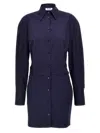 Attico Tailored Mini Chemisier Dress With Button Closure In Blue