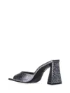 Attico Mini Devon 85mm Glittered Sandals In Silver