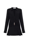 Attico Mini Dress With Deep V-neck In Black