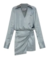 Attico Grey Mini Dress In Gray
