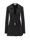 Attico Mini Dress With Deep V-neck In Black