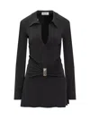 Attico Mini Dress With Deep V-neck In Black