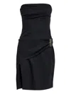 Attico Black Midi Dress In Black