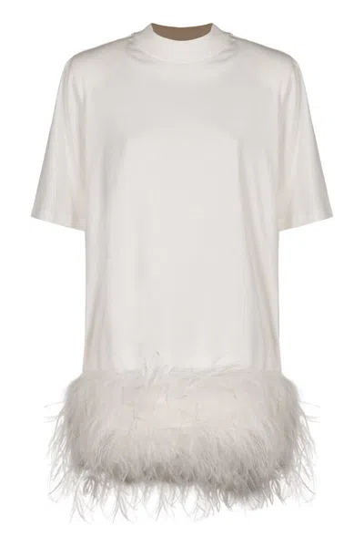 Attico The  Mini Dress In Lightweight Jersey In White