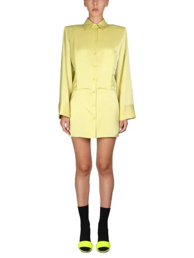 Attico The  Mini Dress "margot" In Yellow
