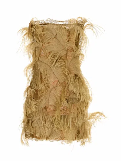 Attico The  Mini Dress In Brown