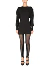 Attico Draped Mini Dress Dresses Black In Black