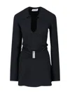 Attico Mini Dress With Deep V-neck In Black