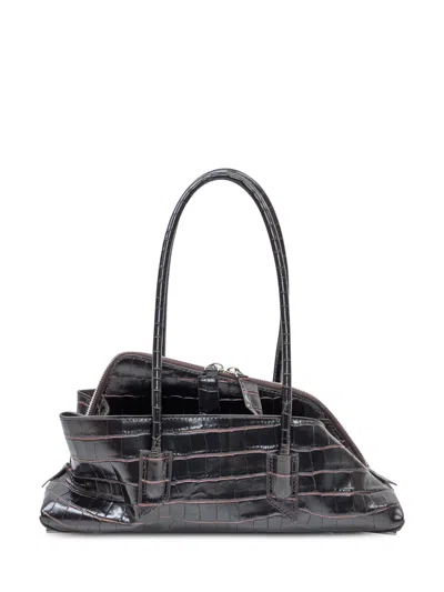 Attico The  Mini Elegant Shoulder Bag In Coffee