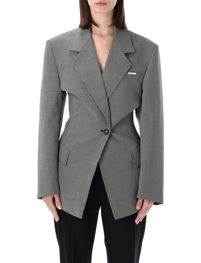 Attico The  Mini Jacket In Gray