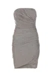 Attico Ruched Jersey Minidress In Grey