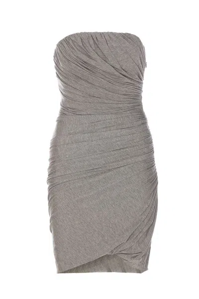 Attico The  Mini Jersey Dress In Grey