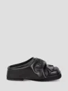 Attico Black Leather Mules