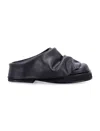 Attico Black Leather Mules In Black