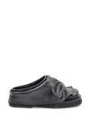 Attico Black Leather Mules In Black