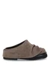 Attico 'square Toe Suede Finish Flat Sole Loafers' In Brown