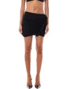 Attico Women's Mini Ruffle Skirt In Black