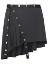 Attico Asymmetrischer Minirock Aus Stretch-jersey In Black