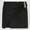 Attico Womens Black Wrap Midi-waist Stretch-wool Mini Skirt In Black