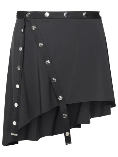 ATTICO THE ATTICO MINI SKIRT IN BLACK ACETATE BLEND
