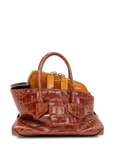 Attico The  Mini Statement Handbag In Shaded Brown