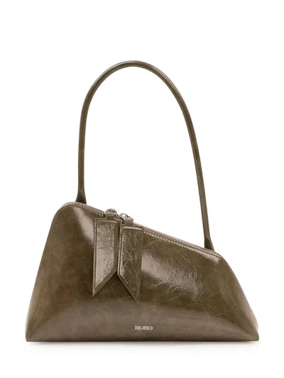 Attico The  Mini Sunrise Shoulder Handbag In Olive Brown