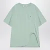 Attico Asymmetrical Logo-printed Crewneck T-shirt In Green